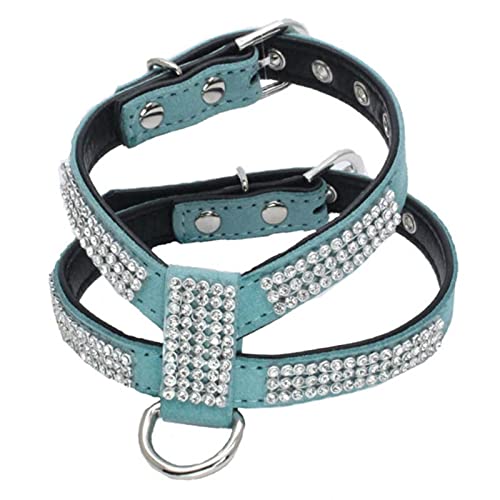 1 Stück Leder Haustier Halskette Hundegeschirr Leine Hundehalsband Einstellbar-Blau,L von LRZIN