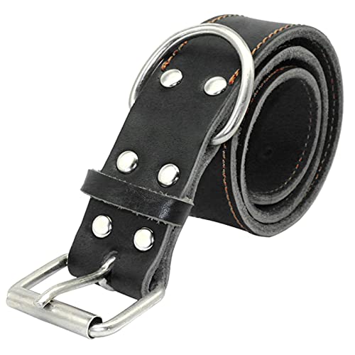 1 Stück Leder Hundehalsband Leder Hundehalsbänder für mittelgroße Hunde-schwarz,S von LRZIN