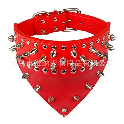 1 Stück Leder Hundehalsband Pet Rivet Anti-Biss Outdoor Harness Harness-Hong,L 66- 5cm von LRZIN