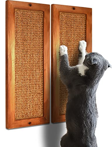 LSAIFATER Katzenkratzbaum – 2 Stück, Holz-Sisal-Katzen-Wandkratzer, Boden- oder Wandmontage, vertikale Katzenkratzmatte für Indoor-Katzen, Erwachsene oder Kätzchen, Katzenwand-Möbelschutz LSAIFATER Katzenkratzbaum – 2 Stück, Holz-Sisal-Katzen-Wandkratzer, Boden- oder Wandmontage, vertikale Katzenkratzmatte für Indoor-Katzen, Erwachsene oder Kätzchen, Katzenwand-Möbelschutz von LSAIFATER