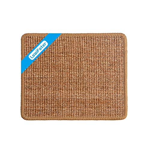 LSAIFATER Kratzmatte für Katzen, natürliche Sisalmatte, schützt Teppiche und Sofas (38x30cm, Braun) von LSAIFATER