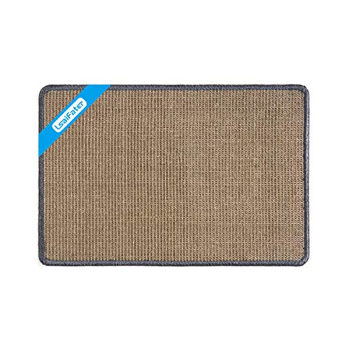 LSAIFATER Kratzmatte für Katzen, natürliche Sisalmatte, schützt Teppiche und Sofas (60x40cm, Grau) von LSAIFATER