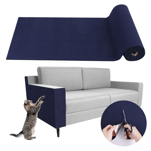 Kratzmatte Katze selbstklebend Kratzteppich Katze Wand Kratzbretter Katze Wand Kratzschutz Sofa Katze Kratzschutz Wand Kratzmatte für Katzen Kratzwand Katzenkratzbretter DIY (Dunkelblau, 40×200cm) von LSGCQ