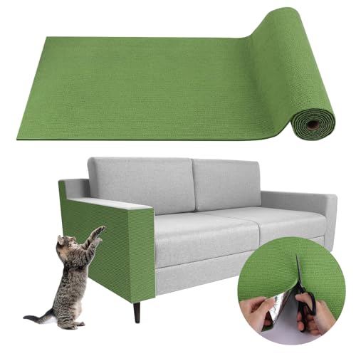 Kratzmatte Katze selbstklebend Kratzteppich Katze Wand Kratzbretter Katze Wand Kratzschutz Sofa Katze Kratzschutz Wand Kratzmatte für Katzen Kratzwand Katzenkratzbretter DIY (Fruchtgrün, 40×200cm) von LSGCQ