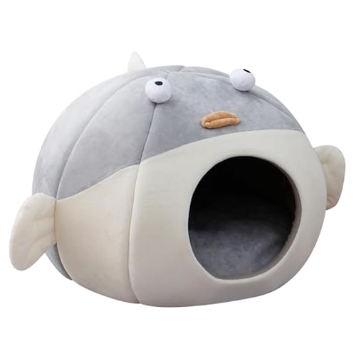 Cartoon Globefish Katzenbett, warmes Indoor-Zelt für kleine Hunde und Katzen, halbgeschlossenes Plüschbett für Komfort und Sicherheit Cartoon Globefish Katzenbett, warmes Indoor-Zelt für kleine Hunde und Katzen, halbgeschlossenes Plüschbett für Komfort und Sicherheit von LSHTAR