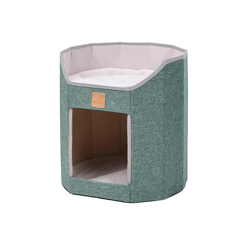 Faltbares Katzenhausbett für Indoor-Katzen – niedliche Doppelstöckige Schlafhöhle – strapazierfähiges Polyester-Versteck für Kätzchen Faltbares Katzenhausbett für Indoor-Katzen – niedliche Doppelstöckige Schlafhöhle – strapazierfähiges Polyester-Versteck für Kätzchen von LSHTAR