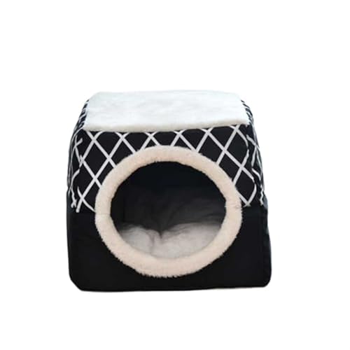 Geschlossene Hundehütte für kleine und mittelgroße Hunde und Katzen, weich und warm für alle Jahreszeiten mit rutschfester Unterseite Geschlossene Hundehütte für kleine und mittelgroße Hunde und Katzen, weich und warm für alle Jahreszeiten mit rutschfester Unterseite von LSHTAR