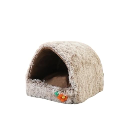 Halbgeschlossenes Haustiernest aus Samt, gemütliches Katzen- und Hundebett, pflegeleicht, rutschfester Boden, ideal für den Innen- und Außenbereich Halbgeschlossenes Haustiernest aus Samt, gemütliches Katzen- und Hundebett, pflegeleicht, rutschfester Boden, ideal für den Innen- und Außenbereich von LSHTAR