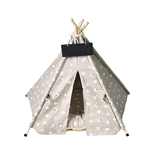 Pet Tipi Bett mit dickem Kissen, tragbares Hundezelt für mittelgroße und kleine Hunde und Katzen, bequemes Haustierhaus Pet Tipi Bett mit dickem Kissen, tragbares Hundezelt für mittelgroße und kleine Hunde und Katzen, bequemes Haustierhaus von LSHTAR
