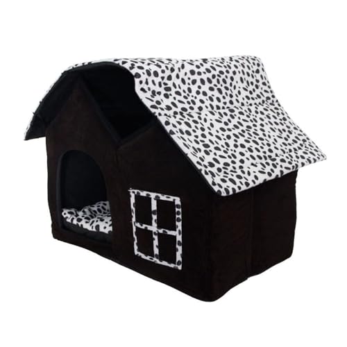 Warmes, faltbares Hundehüttenbett mit abnehmbarem Kissen, dicke Baumwolle, weich, bequem, Haustierbett für Welpen Warmes, faltbares Hundehüttenbett mit abnehmbarem Kissen, dicke Baumwolle, weich, bequem, Haustierbett für Welpen von LSHTAR