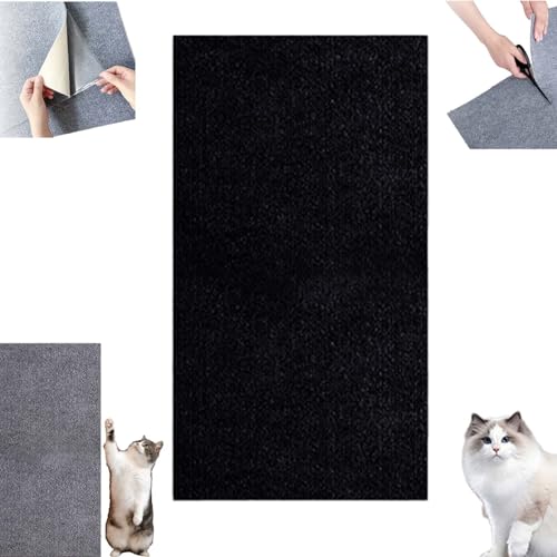 DIY Climbing Cat Scratcher, Selbstklebende Kratzmatte, Kratzmatte Selbstklebend, Kratzmatte Für Katzen, Kratzteppich Selbstklebend, Klebe Kratzmatte Katze (30 * 200cm,Black) von LSNTUU