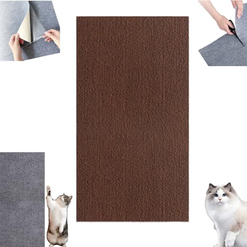 DIY Climbing Cat Scratcher, Selbstklebende Kratzmatte, Kratzmatte Selbstklebend, Kratzmatte Für Katzen, Kratzteppich Selbstklebend, Klebe Kratzmatte Katze (30 * 200cm,Brown) von LSNTUU