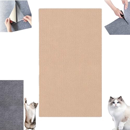 DIY Climbing Cat Scratcher, Selbstklebende Kratzmatte, Kratzmatte Selbstklebend, Kratzmatte Für Katzen, Kratzteppich Selbstklebend, Klebe Kratzmatte Katze (30 * 200cm,Khaki) von LSNTUU