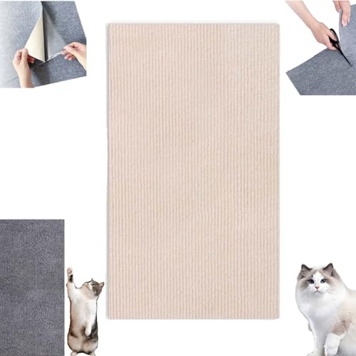 DIY Climbing Cat Scratcher, Selbstklebende Kratzmatte, Kratzmatte Selbstklebend, Kratzmatte Für Katzen, Kratzteppich Selbstklebend, Klebe Kratzmatte Katze (30 * 200cm,White) von LSNTUU