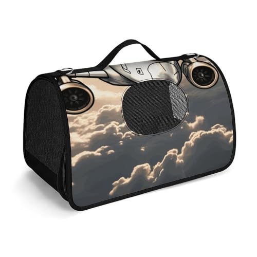 Haustier-Handtasche, Flugzeug, bedruckt, tragbar, für den Außenbereich, Katzentasche, Geldbörse, kleine Hundetrage für Reisen/Auto/Outdoor Haustier-Handtasche, Flugzeug, bedruckt, tragbar, für den Außenbereich, Katzentasche, Geldbörse, kleine Hundetrage für Reisen/Auto/Outdoor von LSWQK
