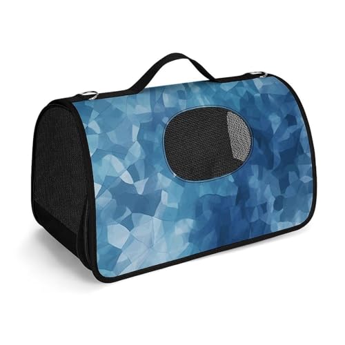 Haustier-Handtasche, abstrakte Farbe, blau, bedruckt, tragbar, für den Außenbereich, Katzentasche, Geldbörse, kleine Hundetasche für Reisen/Auto/Outdoor Haustier-Handtasche, abstrakte Farbe, blau, bedruckt, tragbar, für den Außenbereich, Katzentasche, Geldbörse, kleine Hundetasche für Reisen/Auto/Outdoor von LSWQK