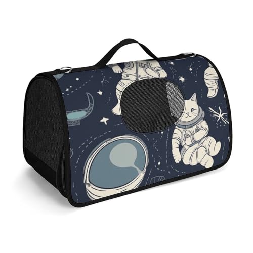 Haustier-Handtasche, lustig, Katze, Astronaut, bedruckt, tragbar, für den Außenbereich, Katzentasche, Geldbörse, kleine Hundetrage für Reisen/Auto/Outdoor Haustier-Handtasche, lustig, Katze, Astronaut, bedruckt, tragbar, für den Außenbereich, Katzentasche, Geldbörse, kleine Hundetrage für Reisen/Auto/Outdoor von LSWQK