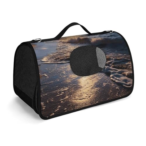 Haustierhandtasche mit Strandansicht bedruckt, tragbar, für den Außenbereich, Katzentasche, Geldbörse, kleine Hundetrage für Reisen/Auto/Outdoor Haustierhandtasche mit Strandansicht bedruckt, tragbar, für den Außenbereich, Katzentasche, Geldbörse, kleine Hundetrage für Reisen/Auto/Outdoor von LSWQK