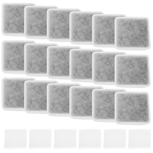 LT Easiyl 18 Stück Ersatzfilter für Haustierwasser Aktivkohlefilter aus PP-Baumwolle 55 X 55 X 17 Mm für Keramik-Wasserbrunnenfilter Weiß mit Pumpenfiltern von LT Easiyl
