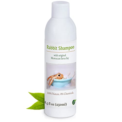 LT-Naturprodukte Kaninchenshampoo | Bio | Chemie- und seifenfrei | hypoallergen | gegen Juckreiz | mit original marokkanischer Lavaerde | 250ml | für Kurz- und Langfell von LT-Naturprodukte