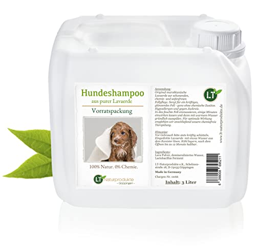 Hundeshampoo Vorratspackung | Bio | 3 Liter für Züchter, Hundefriseure, Professionals | gegen Juckreiz | hypoallergen | mit original marokkanischer Lavaerde Hundeshampoo Vorratspackung | Bio | 3 Liter für Züchter, Hundefriseure, Professionals | gegen Juckreiz | hypoallergen | mit original marokkanischer Lavaerde von LT-Naturprodukte