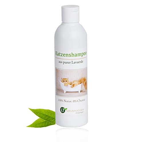 Katzenshampoo | Bio | sanfte Fellpflege ohne Chemie & Seife | gegen Juckreiz | hypoallergen | mit original marokkanischer Lavaerde | 250ml | Neuer Glanz für Kurz- und Langfell von LT-Naturprodukte