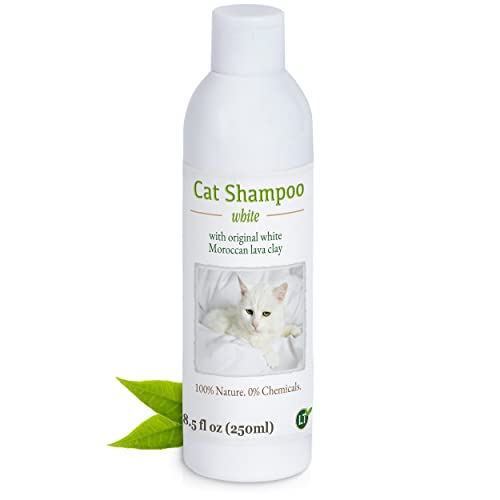 LT-Naturprodukte Bio-Katzenshampoo für weißes Fell | hypoallergen mit Weißer Lavaerde | gegen Juckreiz | seifenfreies Katzenfellpflegeprodukt 250ml von LT-Naturprodukte