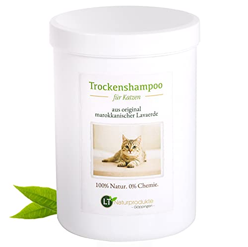 Trockenshampoo für Katzen - mit original marokkanischer Lavaerde | Vegan und Bio | zur chemiefreien Fellpflege | 1 kg von LT-Naturprodukte