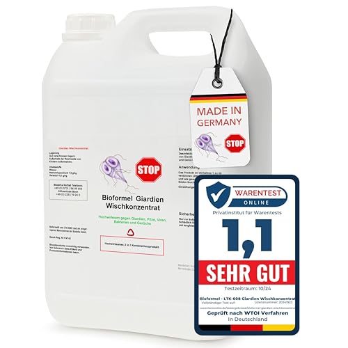 BIODELTA Giardien Spray - Giardien Wischkonzentrat für Hund, Katze & co - Haustier Hygiene Spray - Giardien Desinfektionsmittel gegen Viren Bakterien & Pilze - effektiver Geruchsentferner (5L) von LTK-008