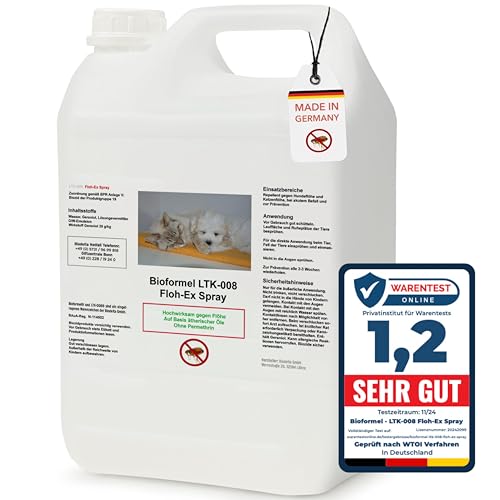 Biodelta Anti Flohspray 5L für Hund Katze - Floh-Ex Umgebungsspray Haustier Hundeflöhe Katzenflöhe bekämpfen bei akutem Befall & präventiv - Flöhe Spray Wohnung Möbel Bett - hochwirksam Biodelta Anti Flohspray 5L für Hund Katze - Floh-Ex Umgebungsspray Haustier Hundeflöhe Katzenflöhe bekämpfen bei akutem Befall & präventiv - Flöhe Spray Wohnung Möbel Bett - hochwirksam von LTK-008