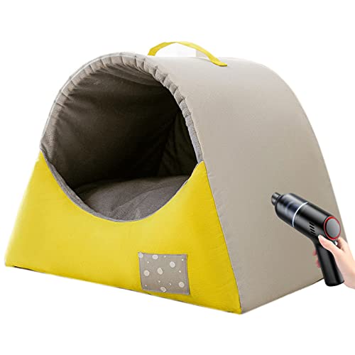 LTLJX Haustierbett, Kleiner Hund Hundehütte Winter Warm Halten Waschbar Innen Luxus Hundehütte Vier Jahreszeiten Hundehöhle Iglu, mit 8000pa Tragbare Hundehaare Staubsauger,62x49x45cm von LTLJX