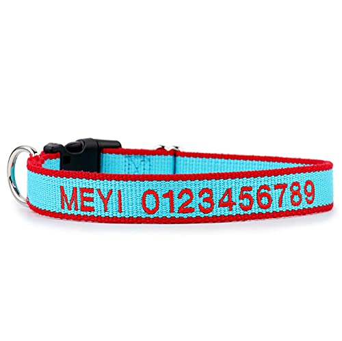 Custom Personalized Dog Hundehalsband mit gestickten ID Pet Name & Telefonnummer für Jungen- und Mädchenhunde Großer mittlerer Kleiner Hund Blau L:(40-60cm) von LTSLZO