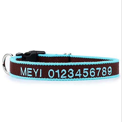 Custom Personalized Dog Hundehalsband mit gestickten ID Pet Name & Telefonnummer für Jungen- und Mädchenhunde Großer mittlerer Kleiner Hund Braun L:(40-60cm) von LTSLZO