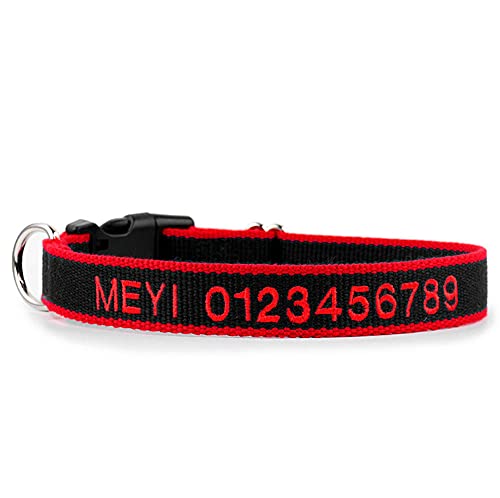 Custom Personalized Dog Hundehalsband mit gestickten ID Pet Name & Telefonnummer für Jungen- und Mädchenhunde Großer mittlerer Kleiner Hund Schwarz L:(40-60cm) von LTSLZO