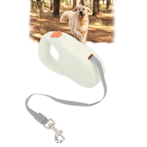 LTSQIN 3m Einziehbare Hundeleine, Guinzaglio per Gatti, 360° Anti Automatische Anpassung mit rutschfestem Griff Flexible Rollleine geeignet für kleine und mittelgroße Hunde Spaziergänge (White) von LTSQIN