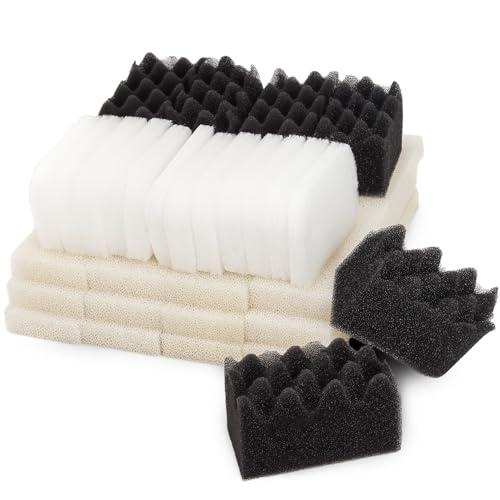 LTWHOME Bio Foam Schaumstoffpatrone und Feinfilterpads Pack Passend für Fluval Außenfilter 304, 305, 306, 307, 404, 405, 406 und 407 (60 Stück) von LTWHOME