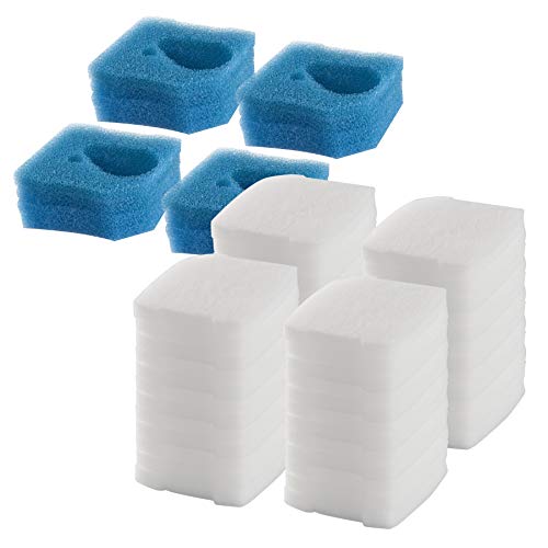 LTWHOME Filterschwamm Passend für Eheim Professional 3 250, 350, 600/2071, 2073, 2074, 2075(12 x Blau+ 48 x Weiß) von LTWHOME