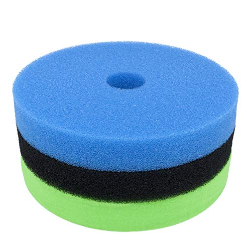 LTWHOME Filterschwamm Passend für Hozelock Bioforce 9000/18000 Filter(1 Gruppe: 1xRauh+1xNeutral+1xFein) von LTWHOME