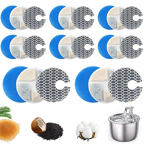 8-er Set Trinkbrunnen Filter für Katze Hunde, 24 teilig Automatischen Pet Fountain Zehnfaches Filtersystem Haustier Wasserbrunnen mit Harz, Aktivkohle, 8D Filterschwamm für Ersatz LTZGO Katzenbrunnen 8-er Set Trinkbrunnen Filter für Katze Hunde, 24 teilig Automatischen Pet Fountain Zehnfaches Filtersystem Haustier Wasserbrunnen mit Harz, Aktivkohle, 8D Filterschwamm für Ersatz LTZGO Katzenbrunnen von LTZGO