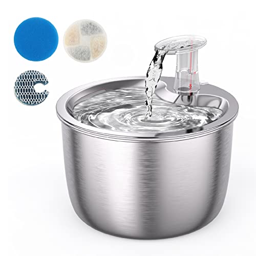 Katzenbrunnen, 2L Edelstahl Infrarotsensor Trinkbrunnen für Katzen und Hunde, Automatisch Ultraleiser Haustier Pet Wasser brunnen 3 Durchflussmodi Fountain mit Wasserstandsboje, Filter,1.9M USB, Pump Katzenbrunnen, 2L Edelstahl Infrarotsensor Trinkbrunnen für Katzen und Hunde, Automatisch Ultraleiser Haustier Pet Wasser brunnen 3 Durchflussmodi Fountain mit Wasserstandsboje, Filter,1.9M USB, Pump von LTZGO