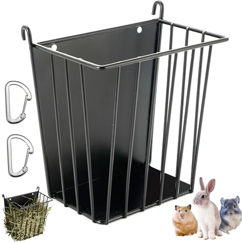 LUAVIARU Upgrades Kaninchen-Heu-Futterspender – Meerschweinchen-Heu-Futterspender – Metallrahmen Heuraufe mit verstellbarem Haken – weniger verschwendet – für Meerschweinchen – Chinchilla Bunny Cage LUAVIARU Upgrades Kaninchen-Heu-Futterspender – Meerschweinchen-Heu-Futterspender – Metallrahmen Heuraufe mit verstellbarem Haken – weniger verschwendet – für Meerschweinchen – Chinchilla Bunny Cage von LUAVIARU
