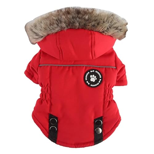 LUBOSE Haustier Jacke Haustier Plüsch Innenmantel Hund Wasserdicht Mantel Hund Warme Jacke Hund Haustier Weste Hund Trenchcoat (XL, Rot 2) von LUBOSE