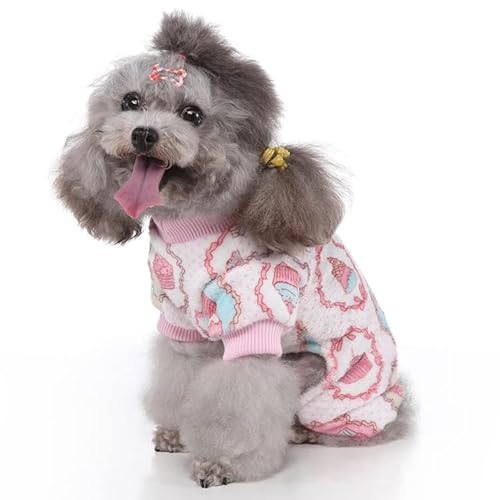 LUBOSE Haustierkleidung, Hunde-Winter-Pyjama-Pullover, Hundemantel, Hunde-Flanellpullover, weicher, bequemer Mantel, Katzen- und Hundekleidung (L, Rosa) von LUBOSE