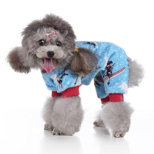LUBOSE Haustierkleidung, Hunde-Winter-Pyjama-Pullover, Hundemantel, Hunde-Flanellpullover, weicher, bequemer Mantel, Katzen- und Hundekleidung (L, hellblau) von LUBOSE