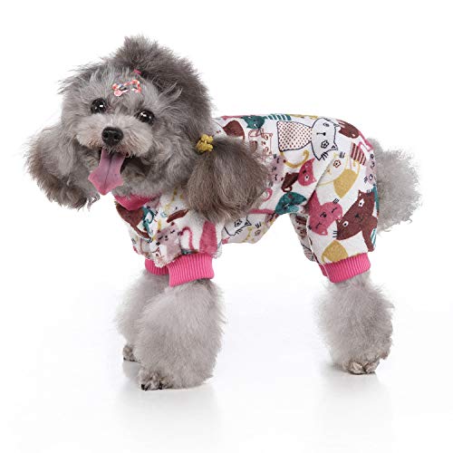 LUBOSE Haustierkleidung, Hunde-Winter-Pyjama-Pullover, warmer Mantel, Hunde-Flanellpullover, weicher, bequemer Mantel, Katzen- und Hundekleidung (L, Farbe) von LUBOSE