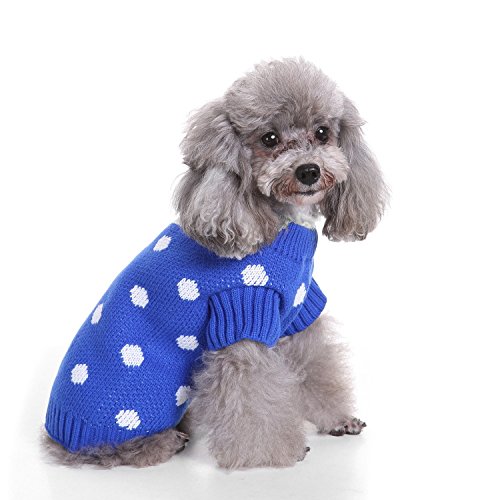 LUBOSE Haustierpullover, Haustier Plus Pullover, Welpen Haustier Weste, Hund Weihnachten Pullover, Weihnachten Hund Urlaub Pullover (L, Blau A) von LUBOSE