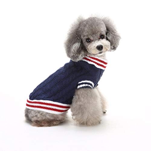 LUBOSE Haustierpullover, Haustier Plus Pullover, Welpen Haustier Weste, Hund Weihnachten Pullover, Weihnachten Hund Urlaub Pullover (L, Blau C) von LUBOSE