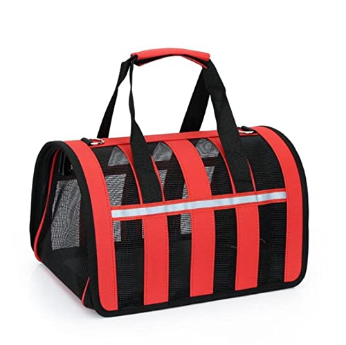 FIONEL Haustier Transport Hundebeutel, atmungsaktives und atmungsaktives Mesh, tragbar und faltbar, GeeignetFrei Pet Langstrecken-Reiseverkehr Taschenträger (Color : Blauw, Size : Small) von LUCBEI