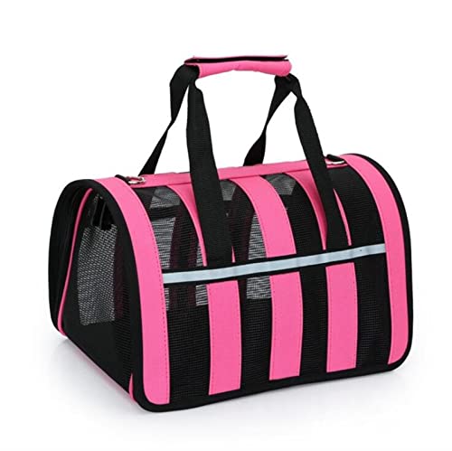 FIONEL Haustier Transport Hundebeutel, atmungsaktives und atmungsaktives Mesh, tragbar und faltbar, GeeignetFrei Pet Langstrecken-Reiseverkehr Taschenträger (Color : Roze, Size : Medium) von LUCBEI