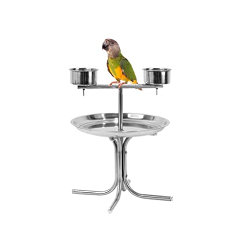 Vogelkäfig Papageiständer Edelstahl-Papagei-Ständer-Disc-Display-Stand-Macaw Wird for mittlere und große Papageien-Kanarische Liebesvögel verwendet Finkenkäfig (Size : S) von LUCBEI